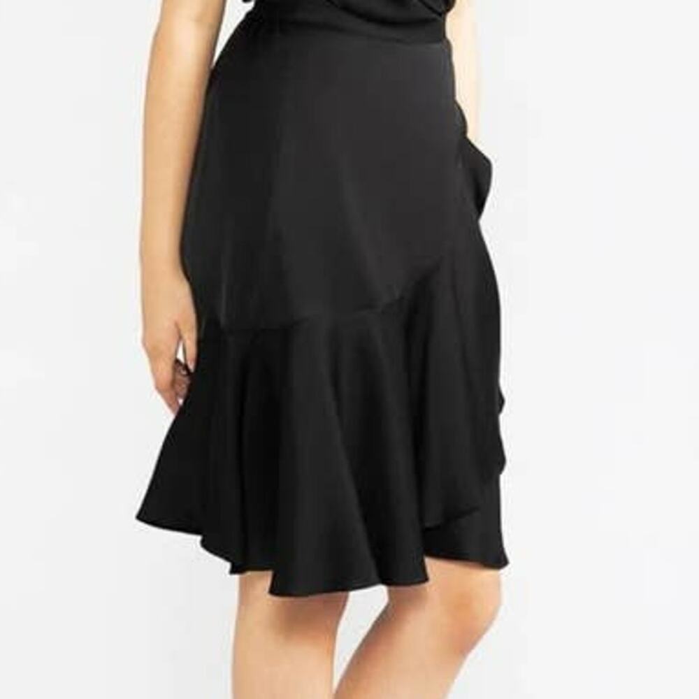 Chloe Kristyn Black Satin Traci Skirt Size Medium NWT - Picture 8 of 8